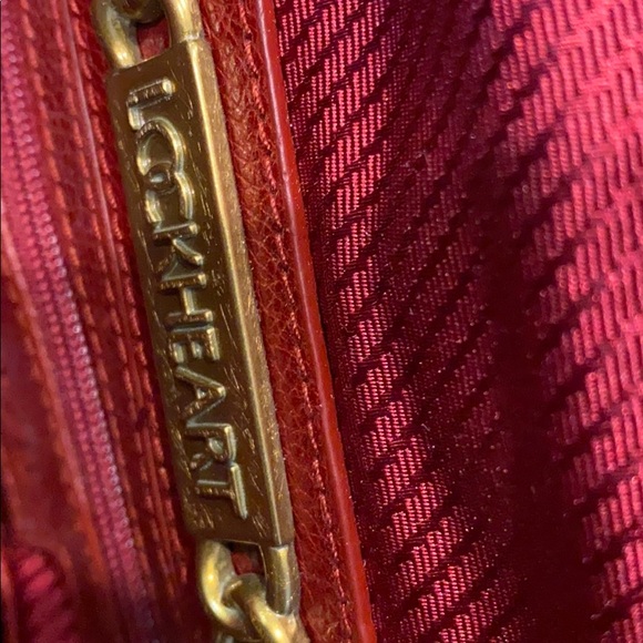 LOCKHART red embossed leather large satchel new! - Picture 7 of 16